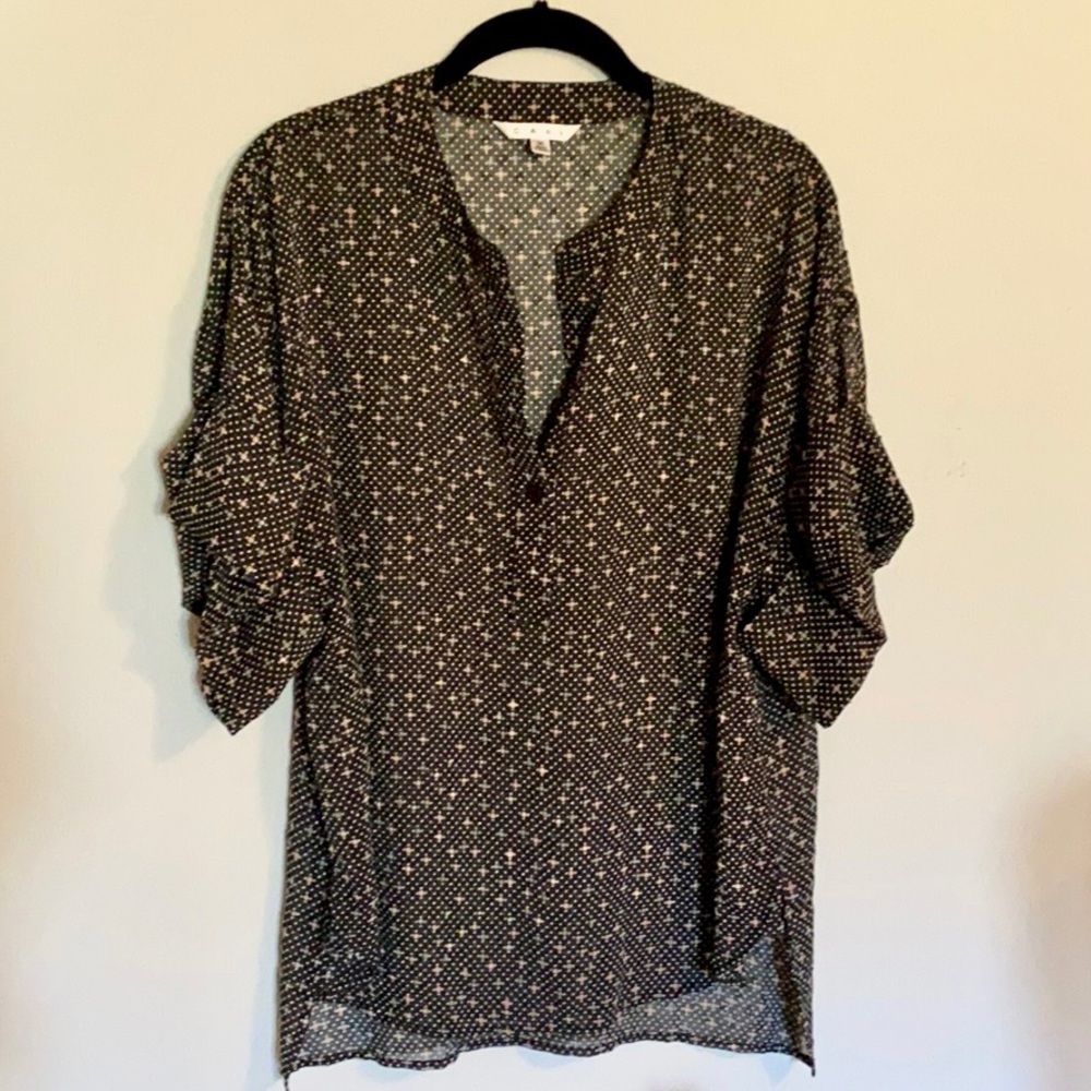 Cabi Sheer Top Short Sleeve  Size M